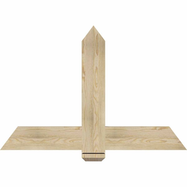 Ekena Millwork Eugene Rough Sawn Timber Gable Bracket, Douglas Fir, 48"W x 32"H x 2"D x 6"F, 16/12 Pitch GBW048X32X0206EUG00RDF - main